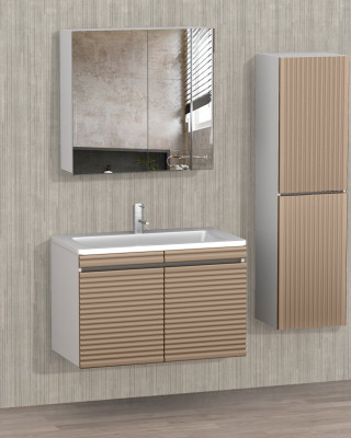 221 FEZA Cappuccino PVC Banyo Dolabı