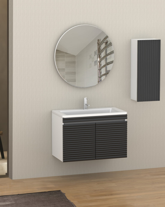 222 SARMAŞIK Antrasit PVC Banyo Dolabı